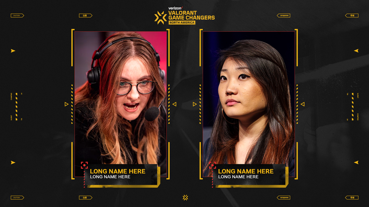 Game Changers North America illustrerad sändningsbild med spelare och evenemangsgrafik