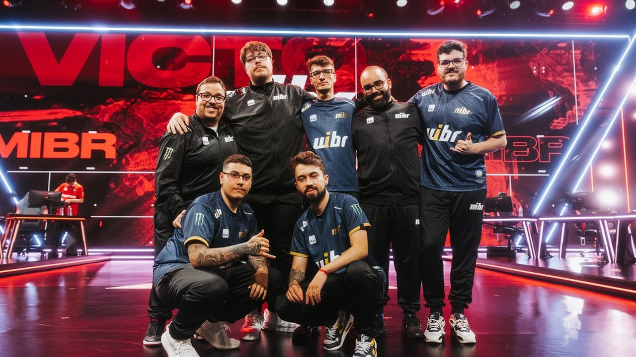 MIBR Valorant players stand together on stage