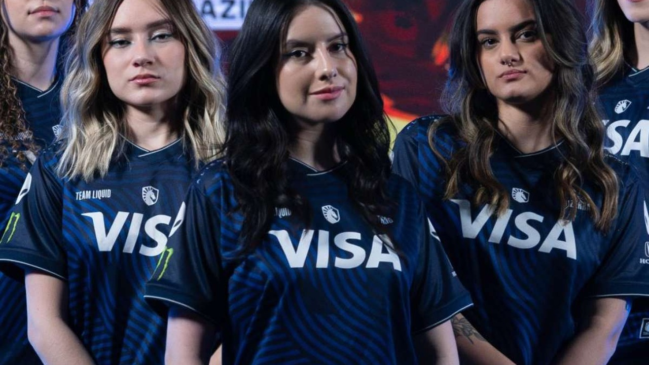 Five Team Liquid Brazil players stand together in team jerseys
