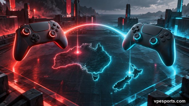 Conceptual illustration of the VALORANT console launch in Australia and New Zealand