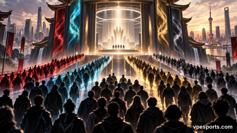 Conceptual illustration of first-time players entering the Champions Shanghai stage