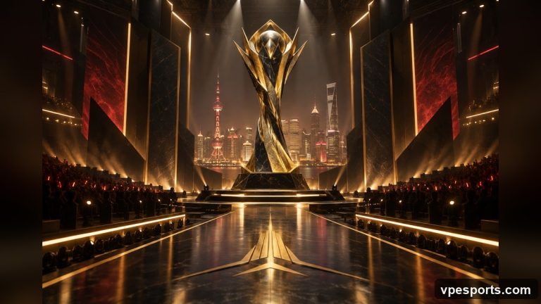Conceptual illustration of the Champions Shanghai trophy and stage reveal
