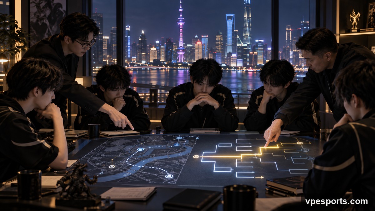 An esports team reviews its elimination route during the Champions dark day