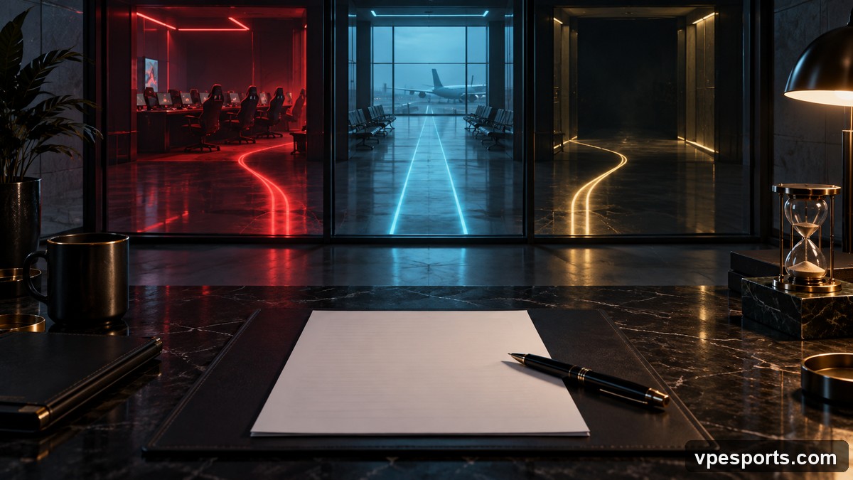Conceptual illustration of unresolved contract and travel paths