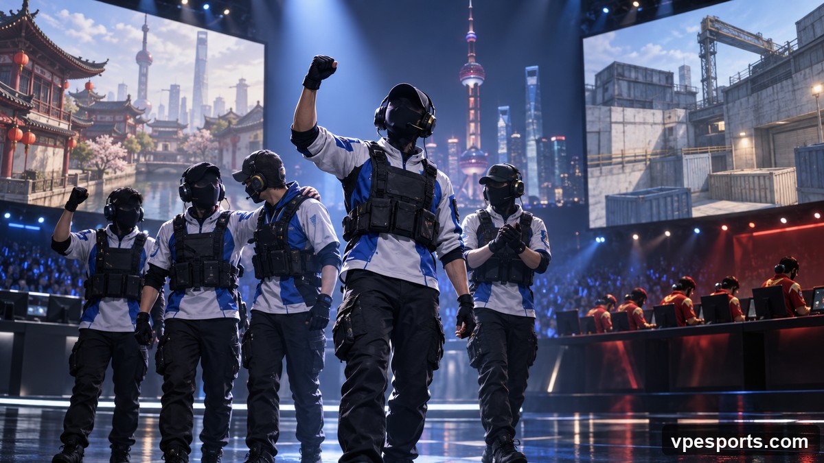 Conceptual illustration of Karmine Corp opening VALORANT Champions with a sweep