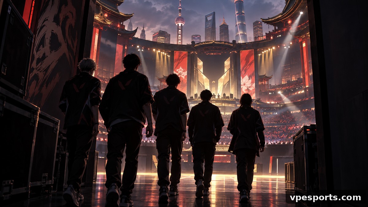 Ilustración conceptual de un equipo entrando en la fase de Shanghai