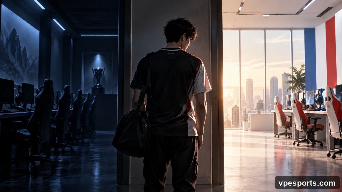 Conceptual illustration of a reported player move between esports organizations
